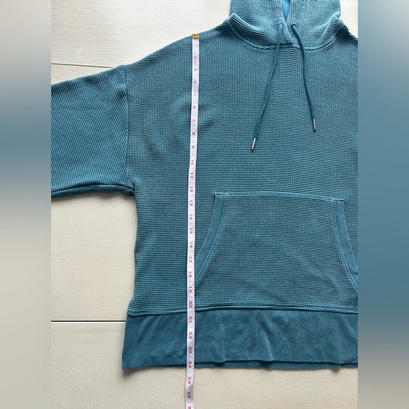 Athleta Balance Waffle Hoodie Teal - Picture 4 of 11